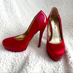 ❣️ Bebe Red Jeremy Satin Pumps ❣️